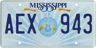 MS license plate AEX943