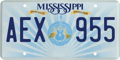 MS license plate AEX955