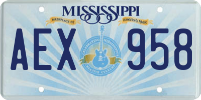 MS license plate AEX958