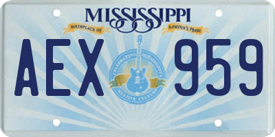 MS license plate AEX959