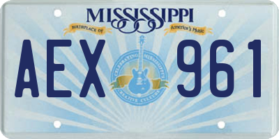 MS license plate AEX961
