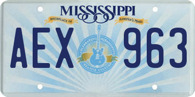 MS license plate AEX963