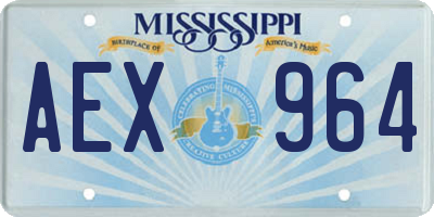 MS license plate AEX964