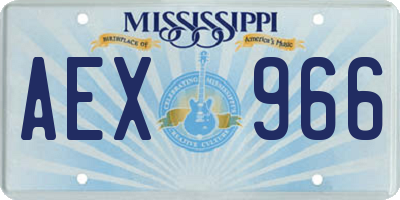 MS license plate AEX966