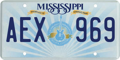 MS license plate AEX969
