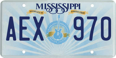 MS license plate AEX970