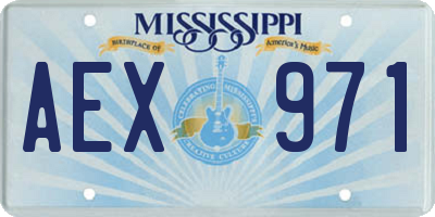 MS license plate AEX971