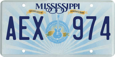 MS license plate AEX974