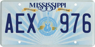 MS license plate AEX976