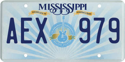 MS license plate AEX979