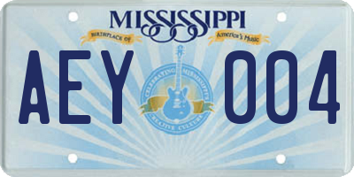 MS license plate AEY004