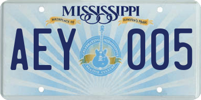 MS license plate AEY005