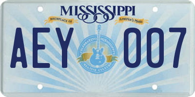 MS license plate AEY007
