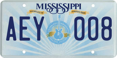 MS license plate AEY008