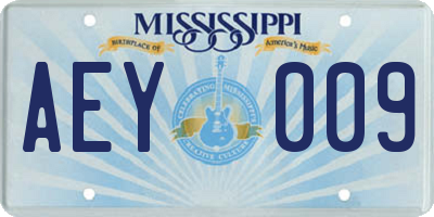 MS license plate AEY009