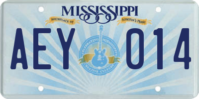 MS license plate AEY014