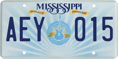 MS license plate AEY015