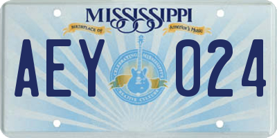 MS license plate AEY024