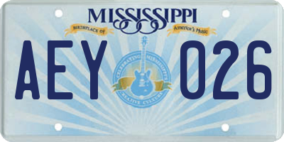 MS license plate AEY026