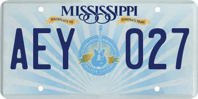 MS license plate AEY027