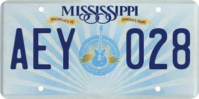 MS license plate AEY028