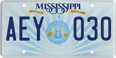 MS license plate AEY030