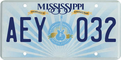 MS license plate AEY032