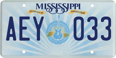 MS license plate AEY033