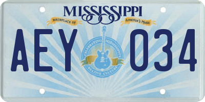 MS license plate AEY034