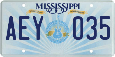 MS license plate AEY035