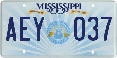 MS license plate AEY037