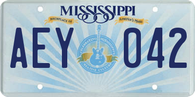 MS license plate AEY042