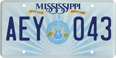 MS license plate AEY043