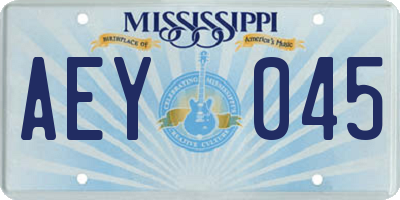 MS license plate AEY045