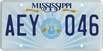 MS license plate AEY046