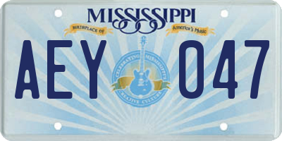 MS license plate AEY047