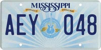 MS license plate AEY048