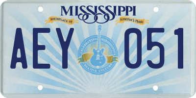 MS license plate AEY051