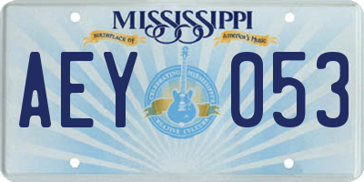 MS license plate AEY053