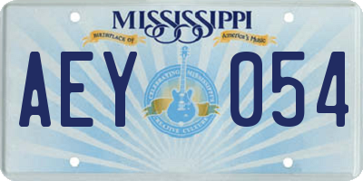 MS license plate AEY054
