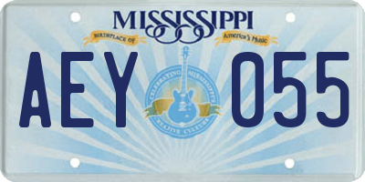 MS license plate AEY055