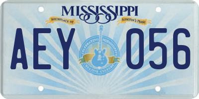 MS license plate AEY056