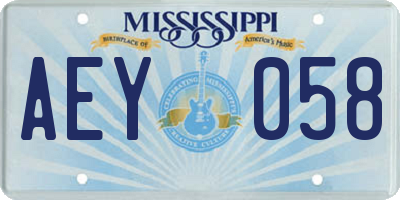 MS license plate AEY058