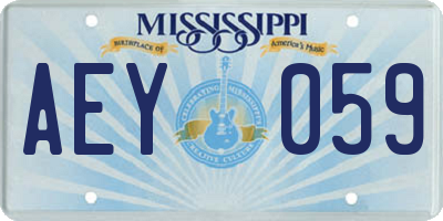 MS license plate AEY059