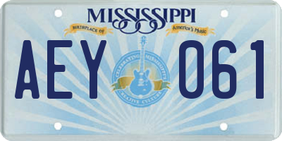 MS license plate AEY061