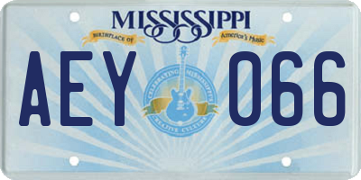 MS license plate AEY066