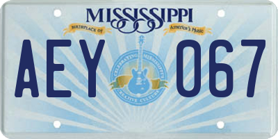 MS license plate AEY067