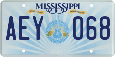 MS license plate AEY068