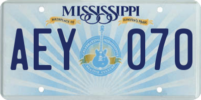 MS license plate AEY070