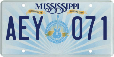 MS license plate AEY071